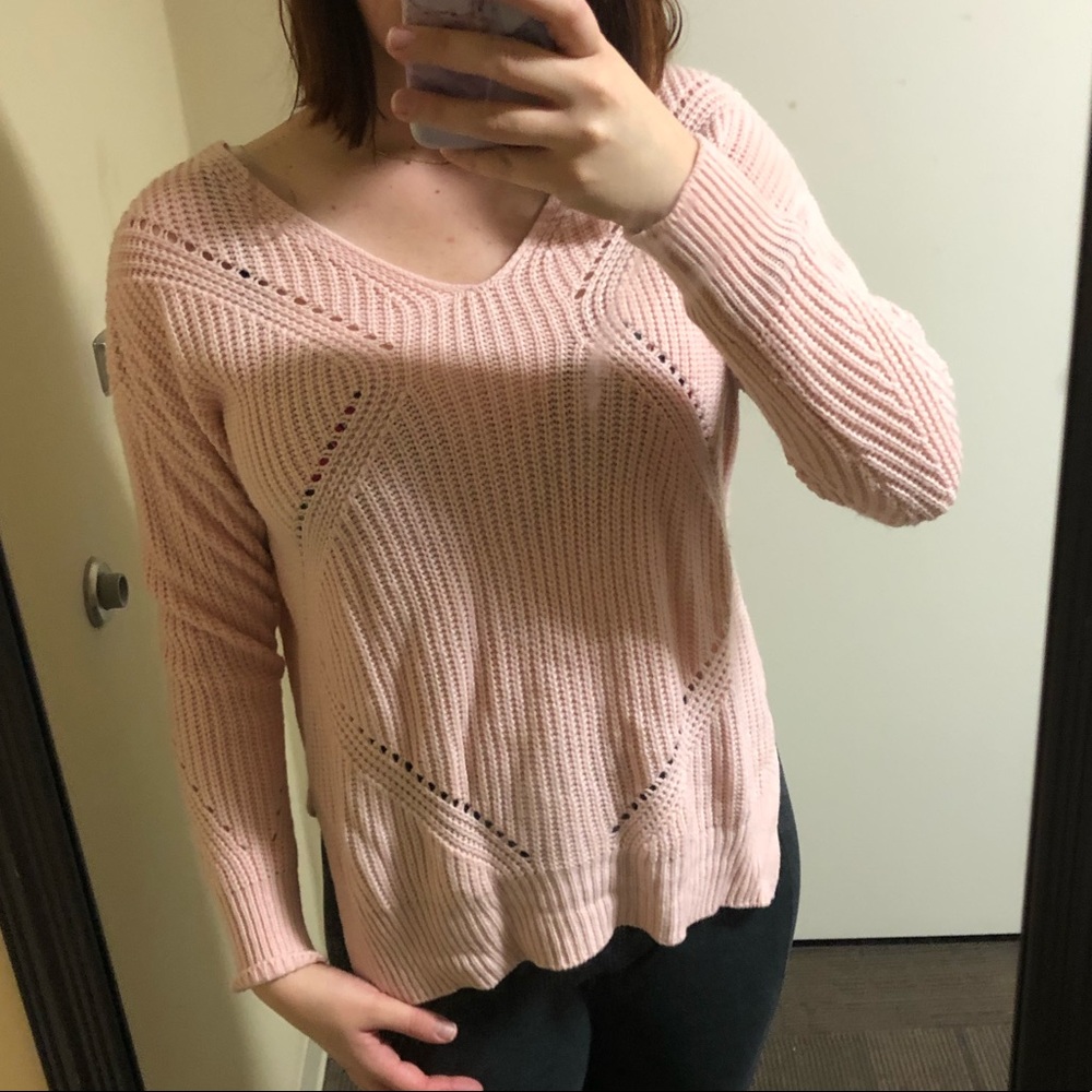 Knitted Lace Up Back Sweater